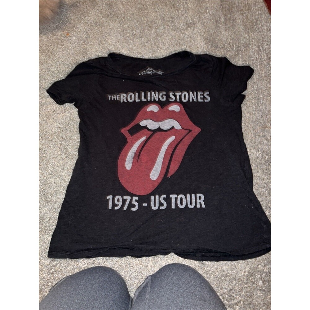 The Rolling Stones Tour Band Women's Short Sleeve Graphic Tee Sz Large Black